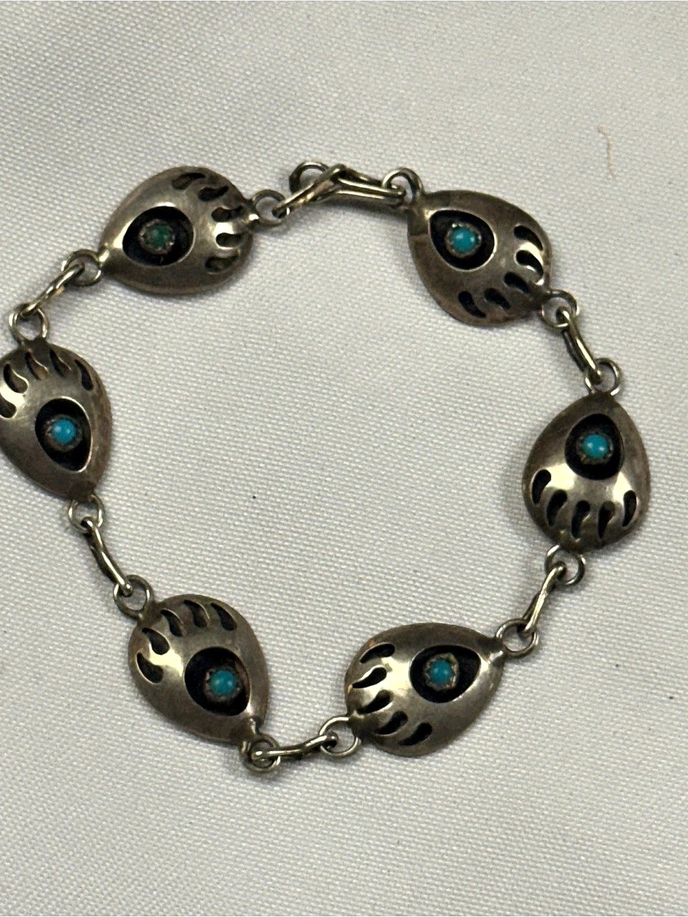 Turquoise-Colored Stone Link Bracelet